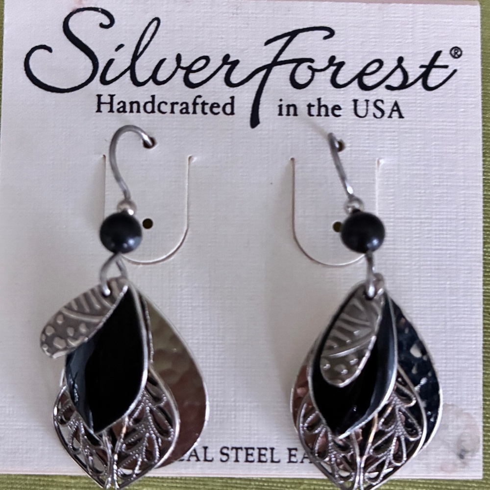 Silver Forest earrings